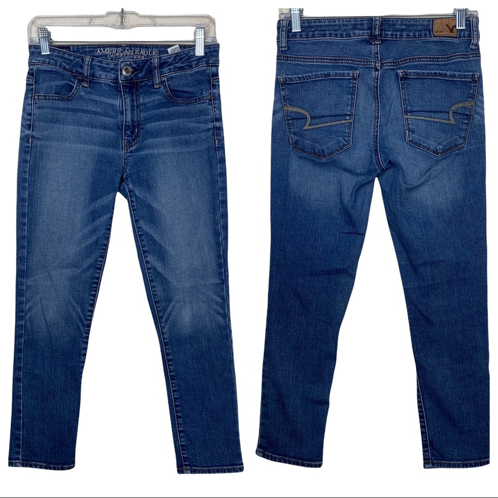 American Eagle HiRise Jegging Crop Super Stretch Mid Rise Cropped Capri Jeans 2